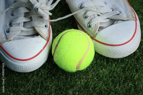 tennis and white sneakers