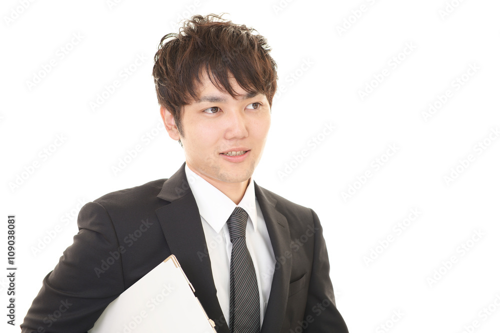 微笑むビジネスマン 微笑むビジネスマン