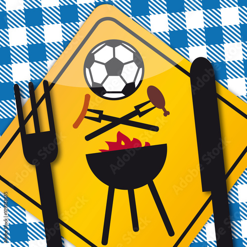 Grillabend und Fußball gucken