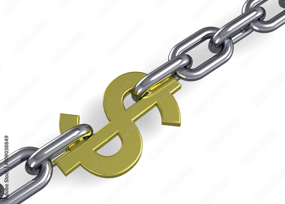 Obraz premium Dollar and Chian - 3D