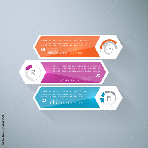 Infographic design with 3 parts, steps or processes