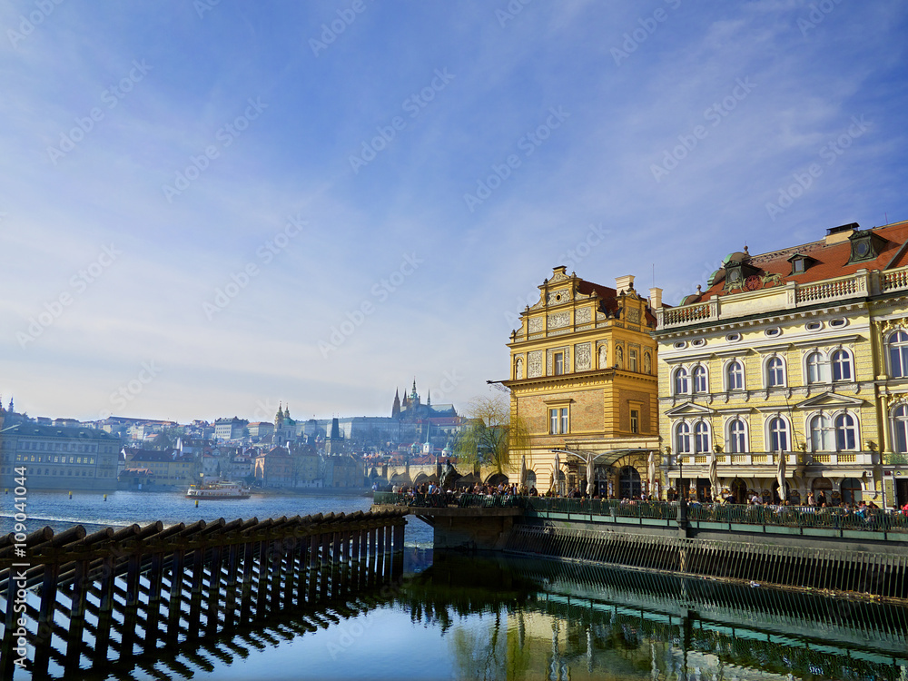 Naklejka premium Prague, Bohemia, Czech Republic. Charles Bridge on Vltava
