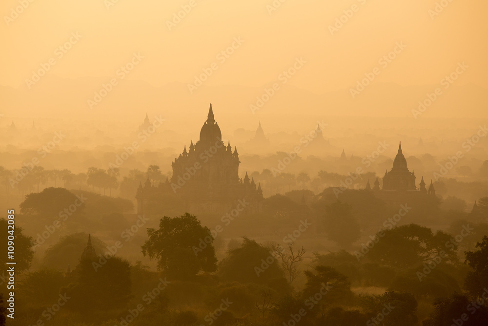 The Temples sunset time of Bagan. Mandalay, Myanmar