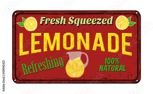 Lemonade vintage rusty metal sign