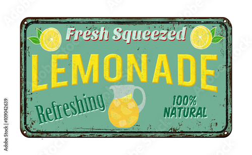 Lemonade vintage rusty metal sign