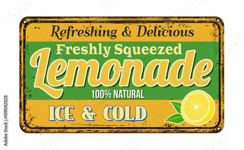 Lemonade vintage rusty metal sign