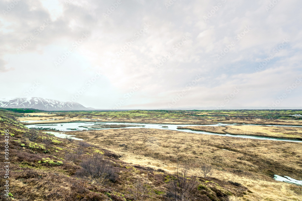 Landscape at the Thingvellir national park Landscape at the Thingvellir national park