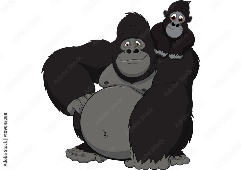 Fototapeta premium Adult and baby gorilla