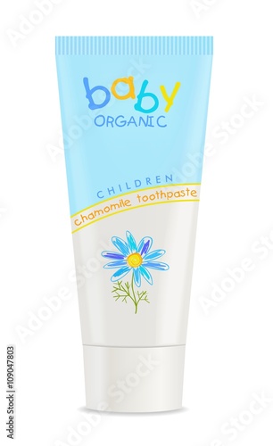 Colorful toothpaste tube isolated on white. Vector