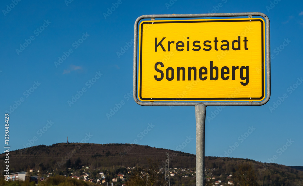 Kreisstadt Sonneberg Schild
