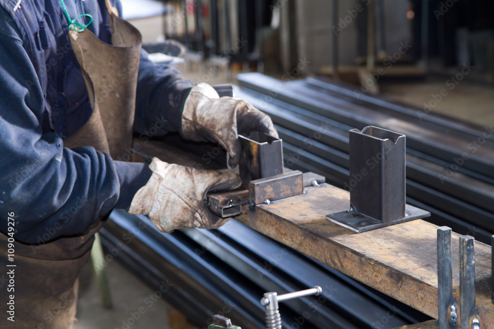 metalworker at work in his workshop