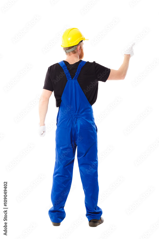 Man builder in the uniform, isolated Man builder in the uniform, isolated