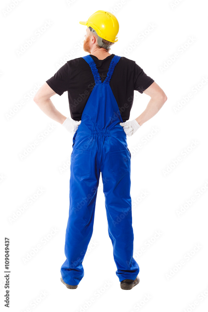 Man builder in the uniform, isolated Man builder in the uniform, isolated