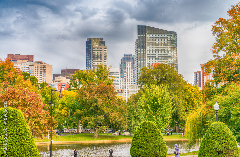 Boston old and modern buildings. City skyline