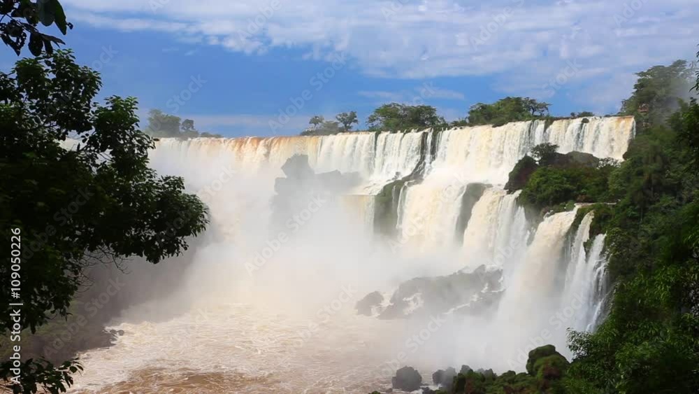 view of worldwide known Iguassu falls at the border of Brazil and Argentina
view of worldwide known Iguassu falls at the border of Brazil and Argentina
