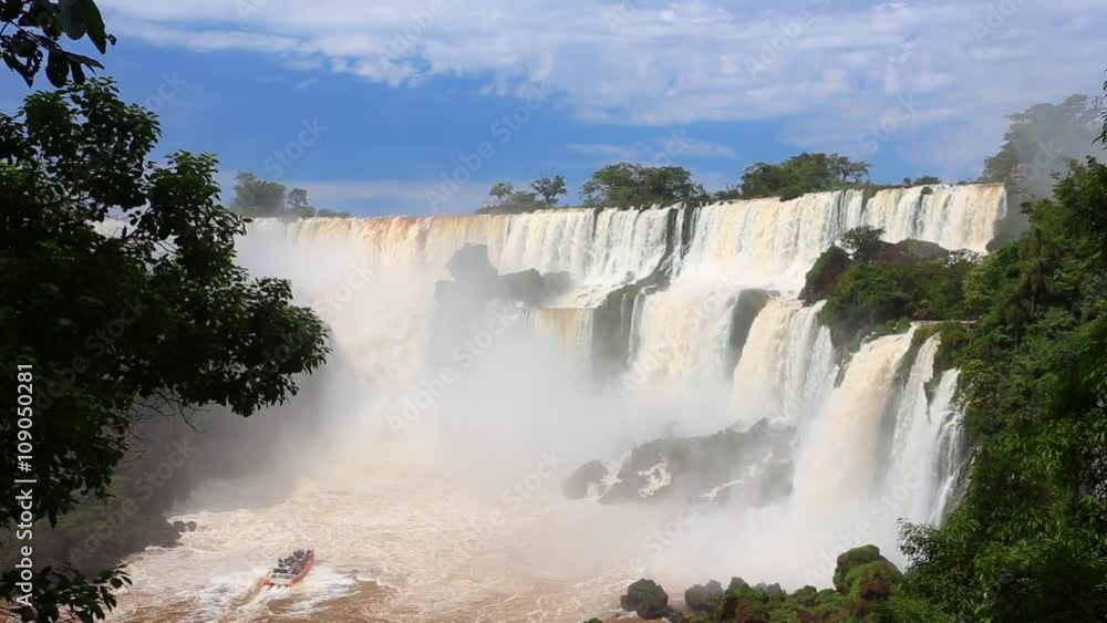 view of worldwide known Iguassu falls at the border of Brazil and Argentina
view of worldwide known Iguassu falls at the border of Brazil and Argentina