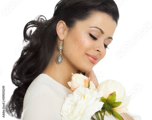 Beautiful Girl With Dark Curly Hair