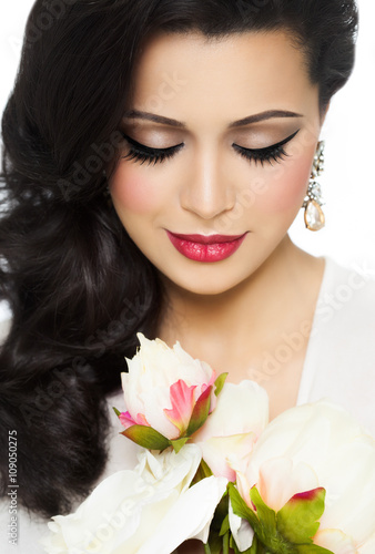 Beautiful Girl With Dark Curly Hair