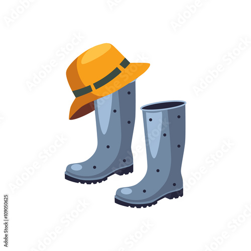 Rubber Boots And Hat