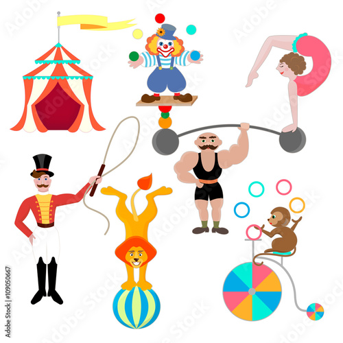 Set circus theme. Circus show.