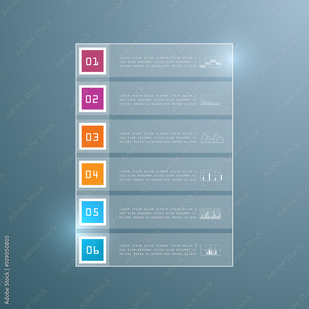 Vector infographic template, 6 steps or processes Stock Vector | Adobe ...