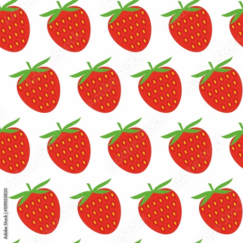 Strawberry seamless pattern. Vector texture for textile, wrapping, wallpapers and other surfaces. photo