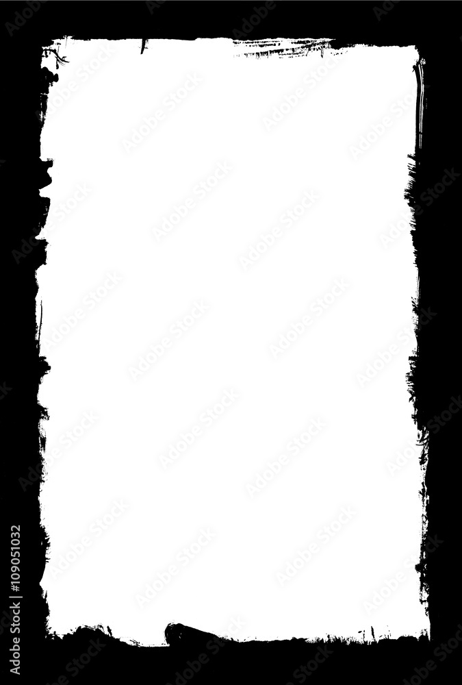 Isolated black ink brush frame texture Isolated black ink brush frame texture