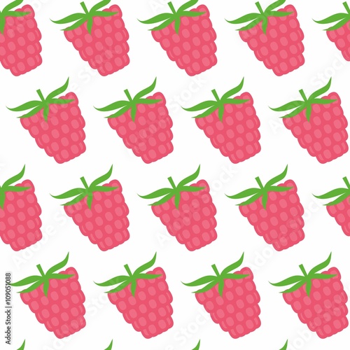 Seamless Pattern of raspberry , Fruit Pattern, Berry Pattern, Vector Illustration