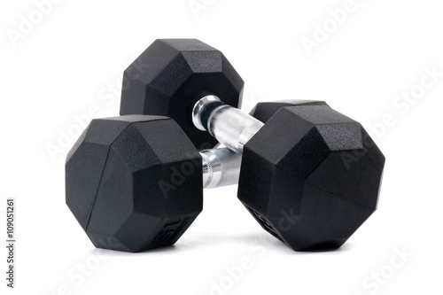 pair of dumbbells isolated on white background