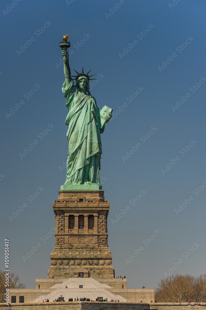 new York, USA - Circa March 2016 - visiting the statue of libert