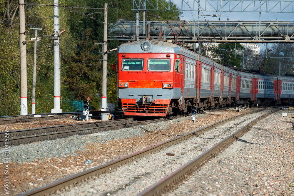  Red train intercity from Dubna