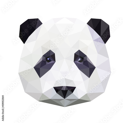 Panda bear polygonal portrait