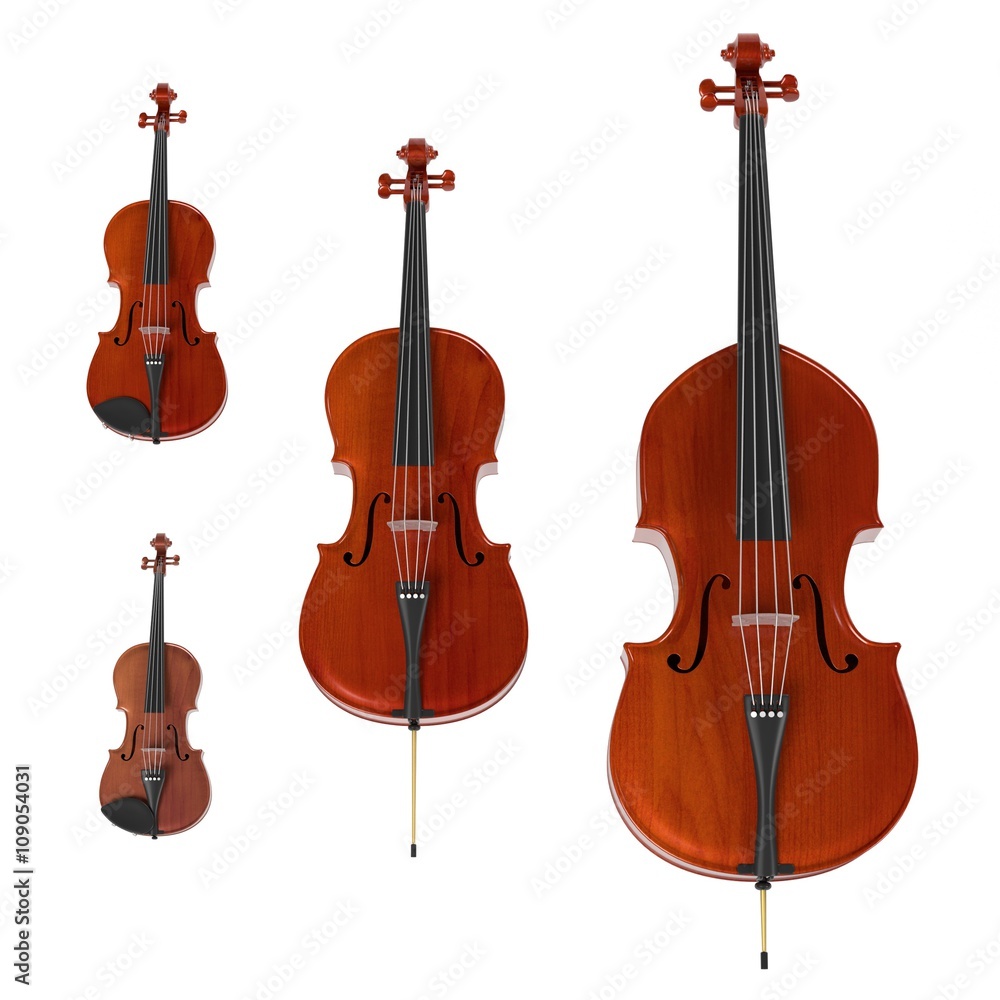 Fototapeta premium 3d rendering of string musical instruments
