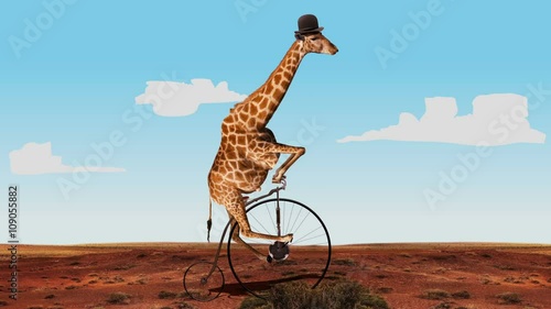 giraffe biker