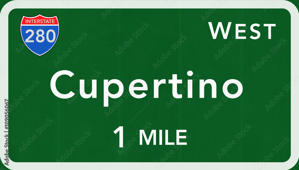 Cupertino USA Interstate Highway Sign