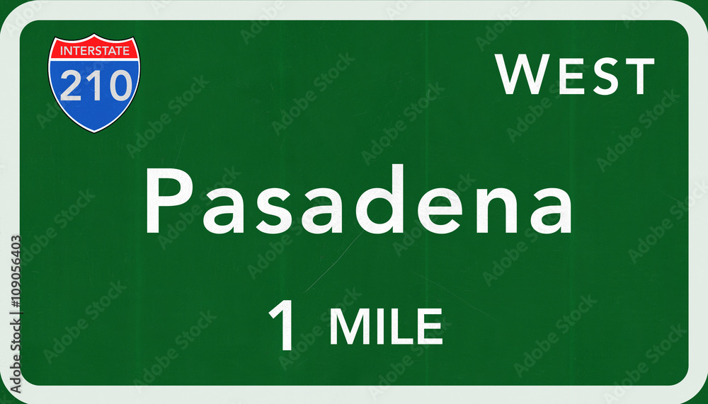 Pasadena USA Interstate Highway Sign