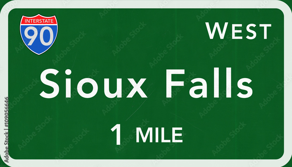 Sioux Falls USA Interstate Highway Sign
