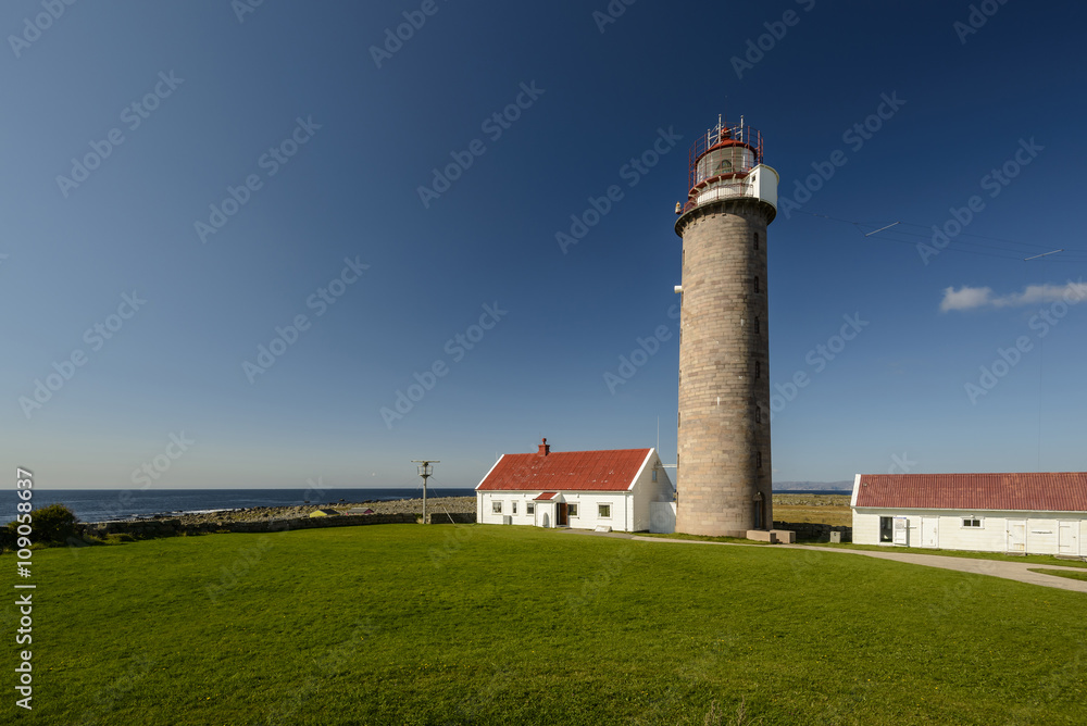 Lighthouse Lista Fyr on peninsula Lista in southern Norway, Europe
 - obrazy, fototapety, plakaty 