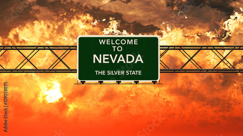 Welcome to Nevada USA Interstate Highway Sign in a Breathtaking