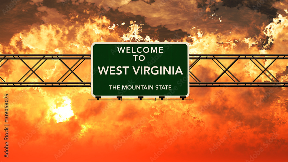 Welcome to West Virginia USA Interstate Highway Sign in a Breath