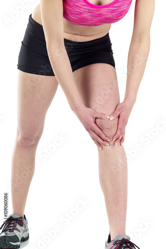 Knee pain isolated on a white background