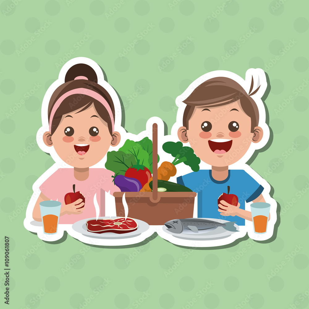 Illustration of kids menu, vector design, food and nutrition related Illustration of kids menu, vector design, food and nutrition related
