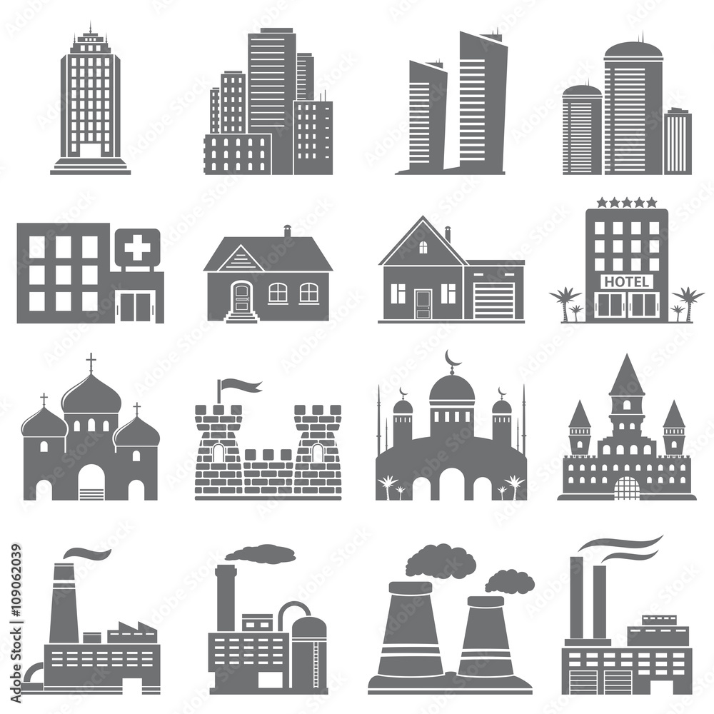 Various building icons