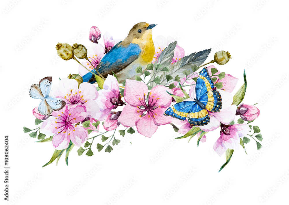 Obraz premium Watercolor floral composition