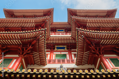 Buddha Tooth Relic Temple in China Town Singapore photo