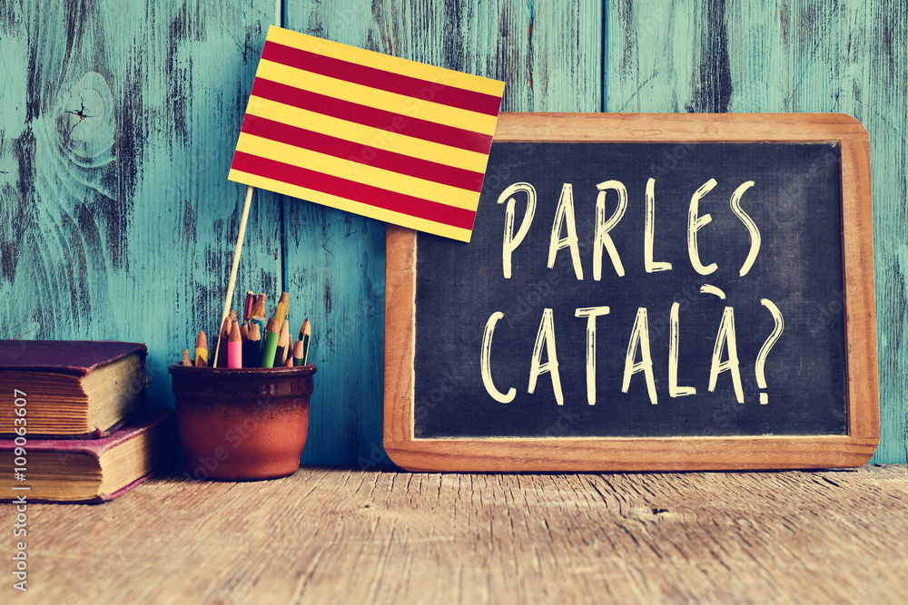 question parles catala? do you speak Catalan? - obrazy, fototapety, plakaty 