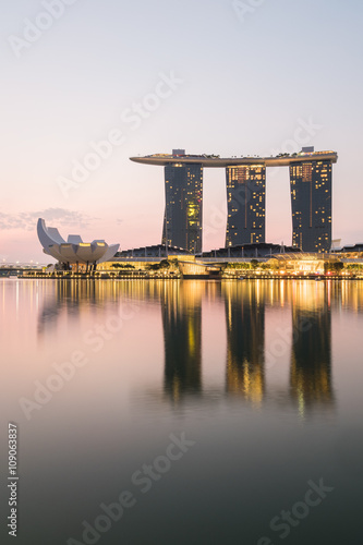 Canvas Print Sunrise at Marina Bay