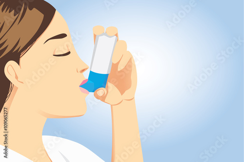 Allergic patient use asthma inhalers for delivering medication into the body via the lungs. Stop allergic symptoms.