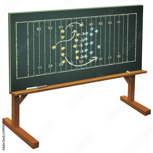 American Football Strategy on a blackboard