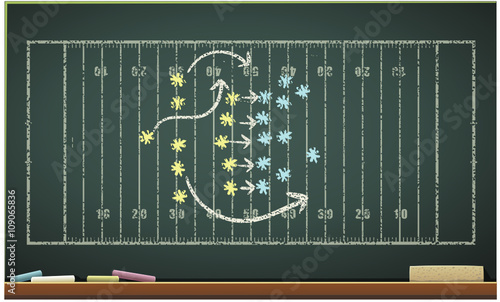 American Football Strategy on a blackboard